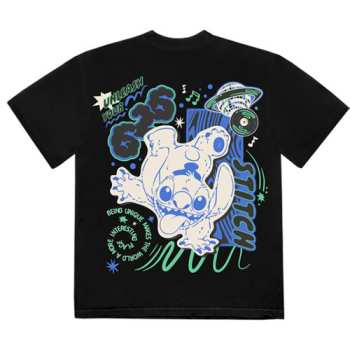 Marchandises Disney: Disney Unisex T-shirt: Stitch Handstand (black) (back Print) (small) S