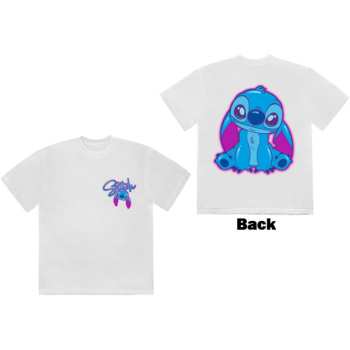Marchandises Disney: Disney Unisex T-shirt: Stitch Spray Paint (white) (back Print) (small) S