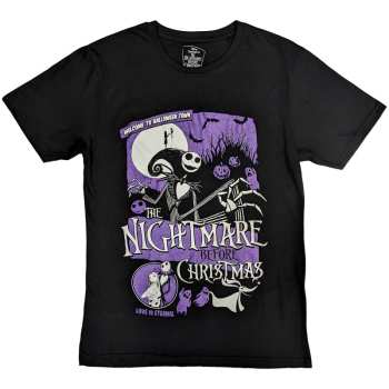 Marchandises Disney: Disney Unisex T-shirt: The Nightmare Before Christmas Welcome To Halloween Town (embellished) (small) S