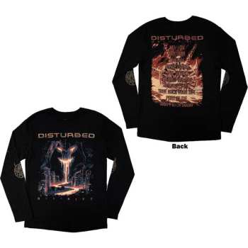 Marchandises Disturbed: Disturbed Unisex Long Sleeve T-shirt: European Tour '23 Divisive (back Print & Ex-tour) (small) S