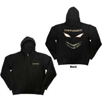 Marchandises Disturbed: Disturbed Unisex Zipped Hoodie: The Face (back Print) (small) S