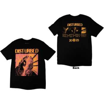 Marchandises Disturbed: Disturbed Unisex T-shirt: European Tour '23 Split Face (back Print & Ex-tour) (small) S