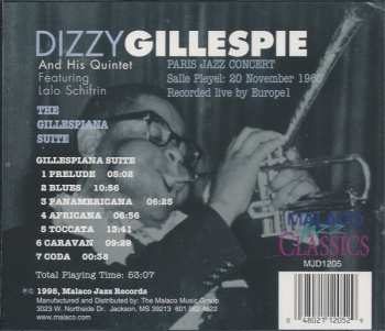 CD Dizzy Gillespie: The Gillespiana Suite - Paris Jazz Concert Salle Playel: 20 November 1960 Recorded Live By Europe 1