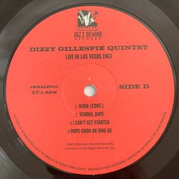 LP Dizzy Gillespie Quintet: Live in Las Vegas 1963