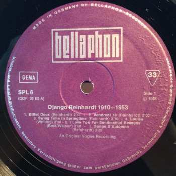 5LP/Coffret Django Reinhardt: 1910 - 1953