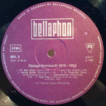 5LP/Coffret Django Reinhardt: 1910 - 1953