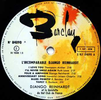 LP Django Reinhardt: L'incomparable Django Reinhardt