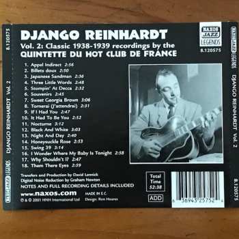 CD Django Reinhardt: Vol. 2:  1938-1939 Classic Recordings By The Quintette Du Hot Club De France