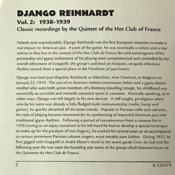 CD Django Reinhardt: Vol. 2:  1938-1939 Classic Recordings By The Quintette Du Hot Club De France