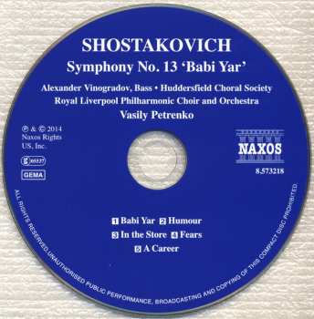CD Dmitri Shostakovich: Symphony No. 13 'Babi Yar'