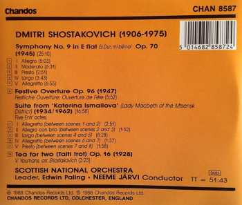 CD Dmitri Shostakovich: Symphony No. 9 In E Flat Op. 70 / Suite From Katerina Ismailova / Festive Overture Op. 96 / Tea For Two Op. 16