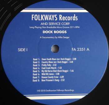 LP Dock Boggs: Legendary Singer & Banjo Player