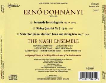 CD Ernst von Dohnányi: String Quartet No 3 · Serenade For String Trio · Sextet For Piano, Clarinet, Horn & String Trio