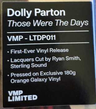 LP Dolly Parton: Those Were The Days CLR