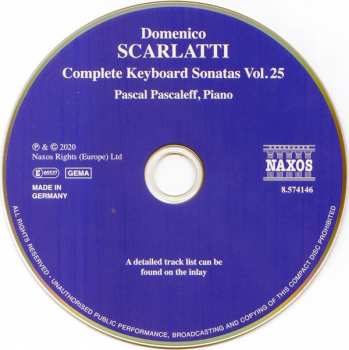 CD Domenico Scarlatti: Complete Keyboard Sonatas Vol. 25