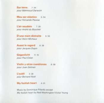 CD Dominique Pifarély: Time Before And Time After