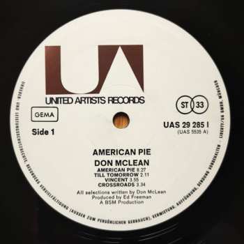 LP Don McLean: American Pie