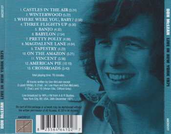 CD Don McLean: Live In New York 1971