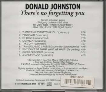 CD Donald Johnston: There's No Forgetting You