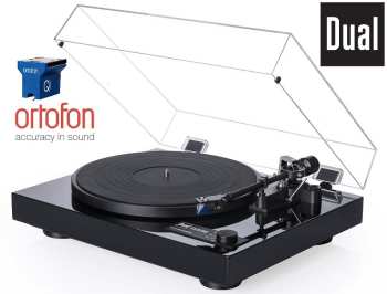 Technique audio DUAL CS 618Q High End Černý Piano lak + Ortofon QUINTET BLUE (MC)