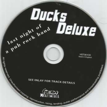 CD Ducks Deluxe: Last Night Of A Pub Rock Band