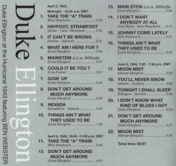 CD Ben Webster: Duke Ellington At The Hurricane