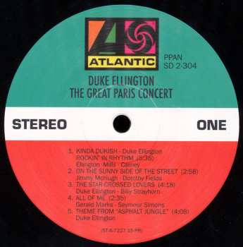 2LP Duke Ellington And His Orchestra: The Great Paris Concert