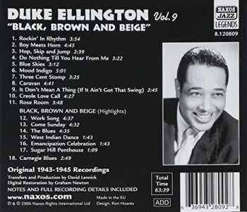 CD Duke Ellington: Black Brown And Beige (Original Recordings Vol. 9 1943 - 1945)