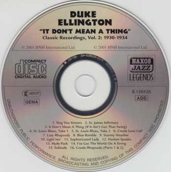 CD Duke Ellington: It Don't Mean A Thing - Classic Recordings Vol.2: 1930-1934