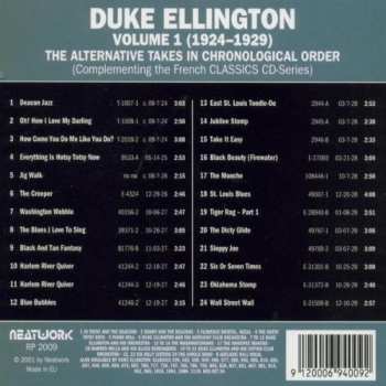 CD Duke Ellington: Volume 1 (1924-1929). The Alternative Takes In Chronological Order