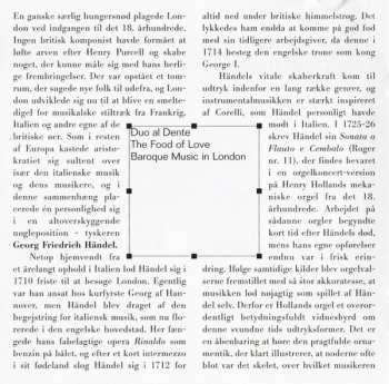 CD Duo Al Dente: The Food Of Love - Baroque Music In London