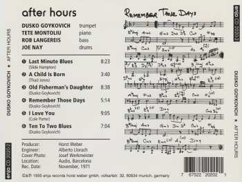 CD Dusko Goykovich: After Hours