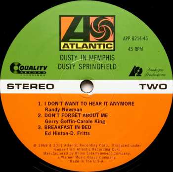 2LP Dusty Springfield: Dusty In Memphis LTD