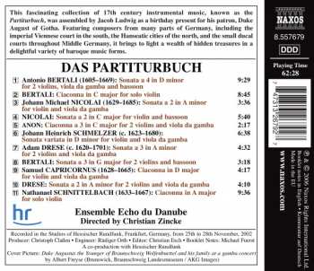 CD Echo Du Danube: Das Partiturbuch (Instrumental Music At The Courts Of 17th Century Germany)