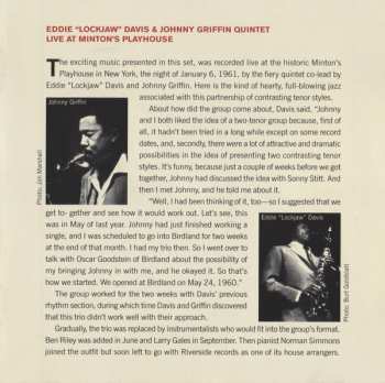 2CD The Eddie Davis-Johnny Griffin Quintet: “Live” At Minton’s Playhouse In New York City