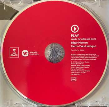 CD Edgar Moreau: Play: Works For Cello And Piano