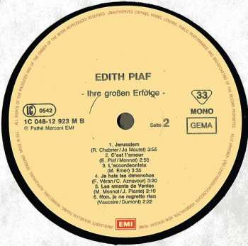 LP Edith Piaf: Ihre Grossen Erfolge