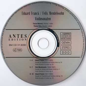 CD Felix Mendelssohn-Bartholdy: Kammermusik (Chamber Music)