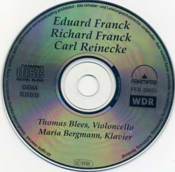 CD Carl Reinecke: Werke Für Violoncello Und Klavier