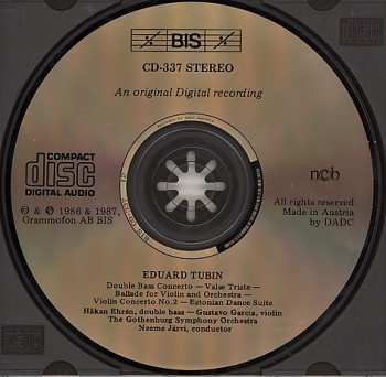 CD Göteborgs Symfoniker: Double Bass Concerto, Valse Triste, Ballade For Violin And Orchestra, Violin Concerto No. 2, Estonian Dance Suite