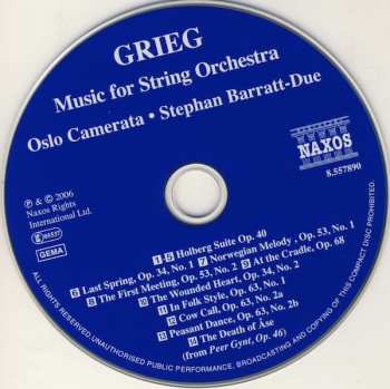 CD Edvard Grieg: Holberg Suite • Music For String Orchestra
