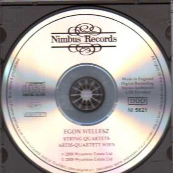 CD Egon Wellesz: String Quartets No.3 Op.25; No.4 Op.28; No.6 Op. 64