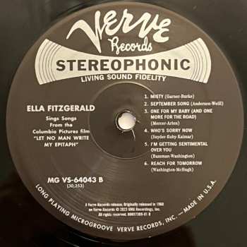 LP Ella Fitzgerald: Ella Fitzgerald Sings Songs From Let No Man Write My Epitaph