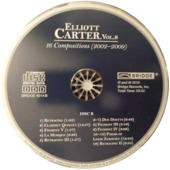 2CD Elliott Carter: 16 Compositions (2002-2009)