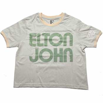 Merch Elton John: Femmes Crop Top Retro Text Ringer
