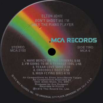 LP Elton John: Don't Shoot Me I'm Only The Piano Player