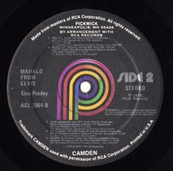 LP Elvis Presley: Mahalo From Elvis