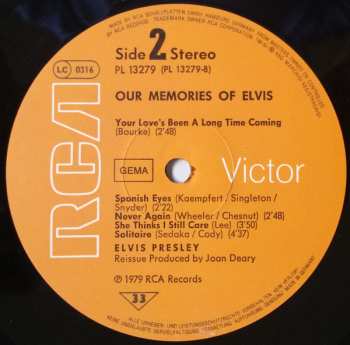 LP Elvis Presley: Our Memories Of Elvis