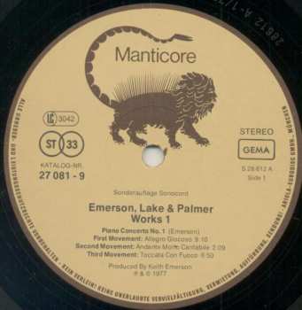 2LP Emerson, Lake & Palmer: Works (Volume 1)