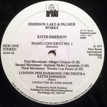 2LP Emerson, Lake & Palmer: Works (Volume 1)